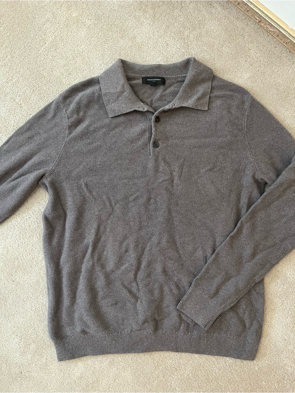 Men’s Banana Republic Brown-Gray Collared Knit Sweater